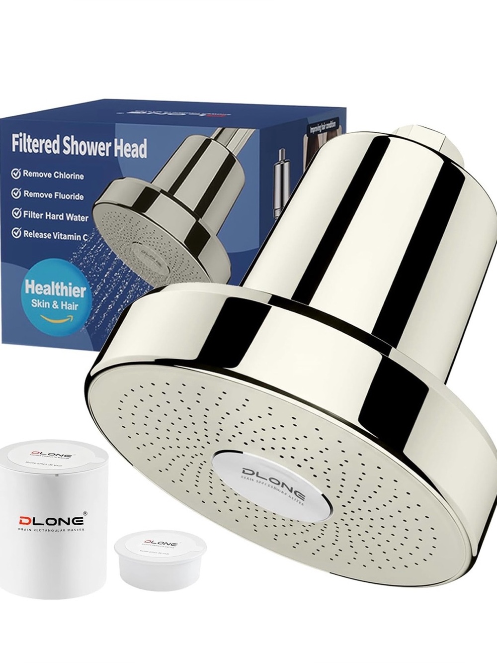 Chrome Filtered Shower Head - Polished Silver